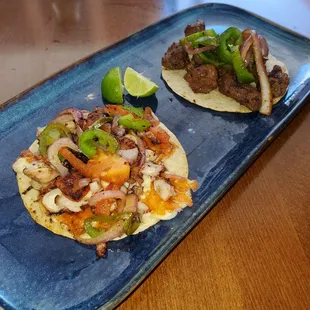 Octopus Taco and Sirloin Taco