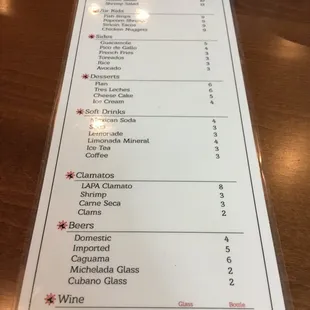 menu