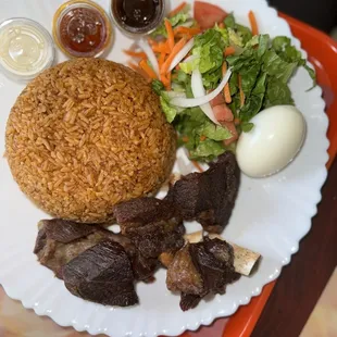 Jollof rice with goat