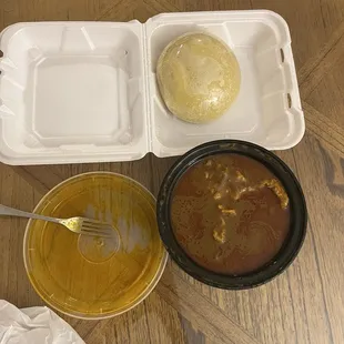 Mostly soup. How do I eat this either fufu? Should I just drink the soup?!!!