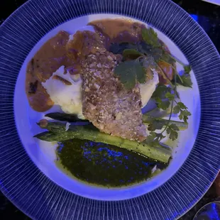Almond encrusted mahi mahi