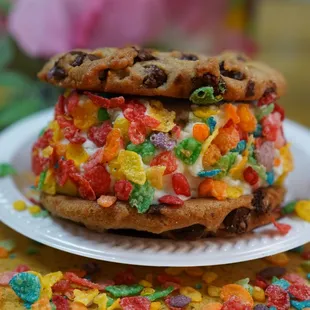 a stack of fruity pebbles