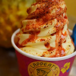 a cup of ice cream