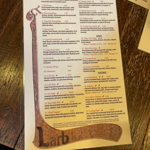menu