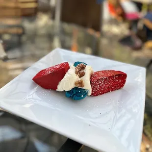 Red &amp; Blue Velvet Pancakes
