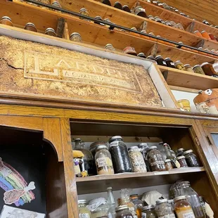 shelves of jars and jars