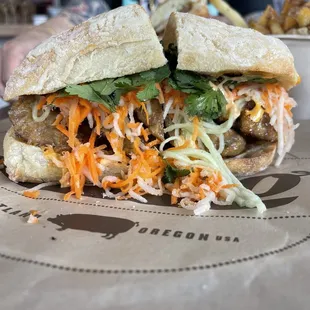 Pork Meatball Banh Mi Sandwich