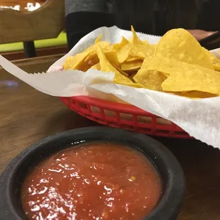 Comp chips.  Excellent salsa