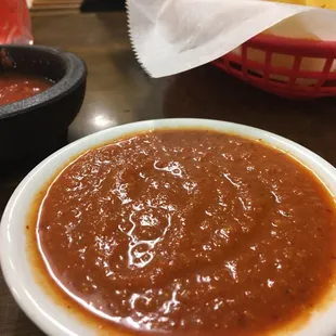 Legit hot additional complimentary salsa