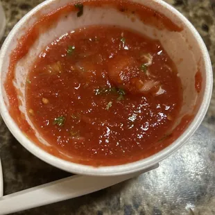 Salsa ! I've eaten some of it... fresh tasting love the cilantro it's just made perfect got just a little spice .
