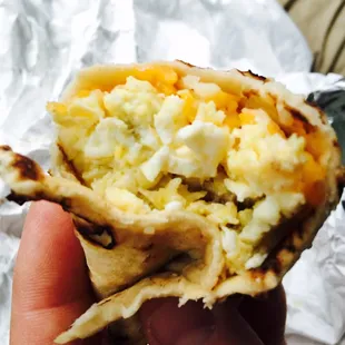 Ham &amp; egg tacos! YUM! :)'