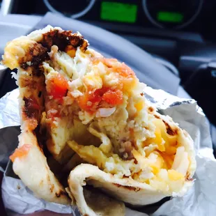 Bacon egg &amp; cheese with the hot red sauce is the Bomb! :)...