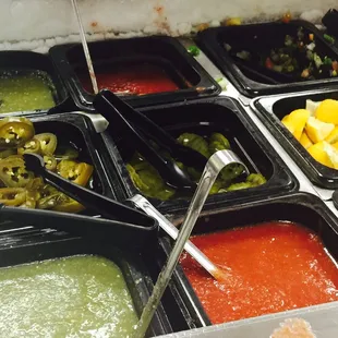 Love the free condiments bar for the tacos :))