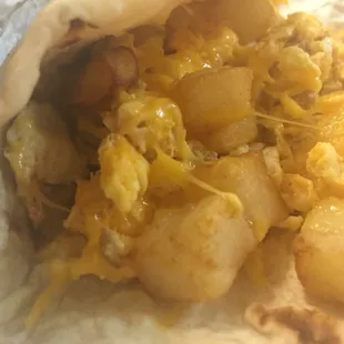 Potato egg &amp; cheese tacos are pure heaven! YUM! :)....