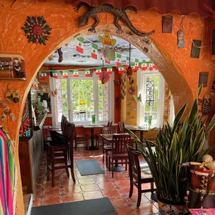 an archway in a mexican restaurant