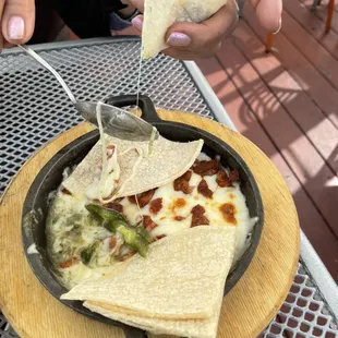 The queso fundido was amazing. Tasty and not too spicy!