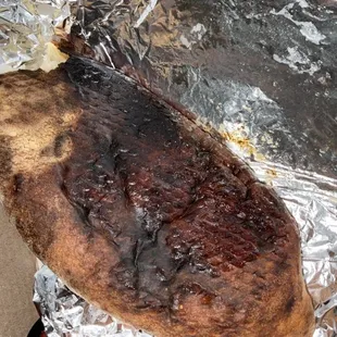 Burnt cheese calzone