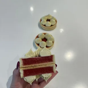 Raspberry tart with pistachio ganache