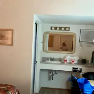 Nice vanity with great amenities