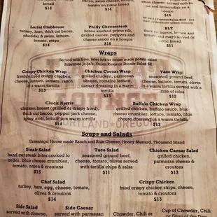Menu as of January 2023