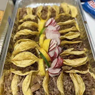 Ordered 2x party trays, asada + carnitas ~