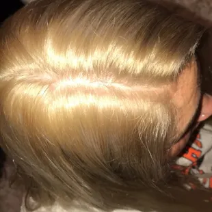 After they "fixed" my hair.. wrong!