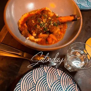 Hummus with Warm Lamb Chunks