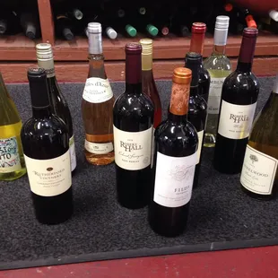 a selection of wine bottles