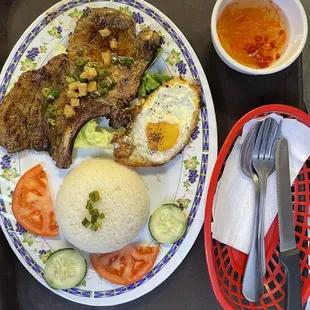 F02 Pork Chop &amp; Fried Egg