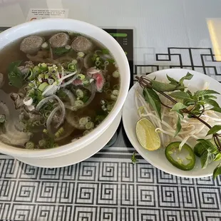 Visiting San Francisco...ordered the E08 Pho Tai Bo Vien...rare beef and beef balls.