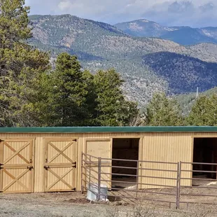 It was built on site and I guess the builders had a beautiful location to work from considering the views from our property.