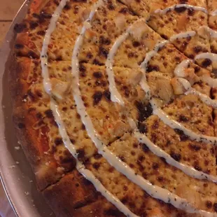 Buffalo chicken ranch pizza!