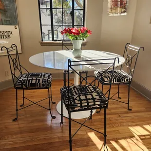 Lovely little cafe chairs for a breakfast room.