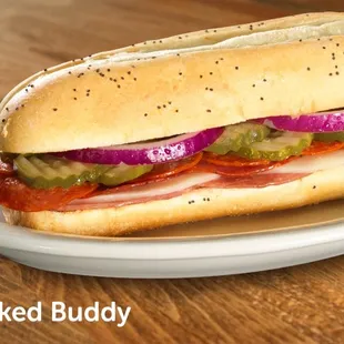 a sub sandwich on a plate