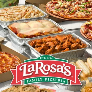 a variety of pizzas