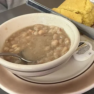 Bean soup with sweet corn bread