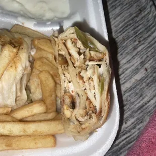 Inside chicken shawarma