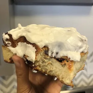 1-bite eaten cinnabon still so big