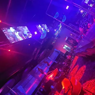 a bar with neon lights