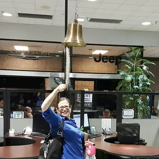 I got to ring the bell because I just purchased my brand new 2016 Jeep Patriot from Harry Easby at Larry H. Miller Jeep!