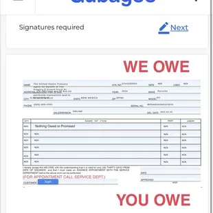 You owe , we owe