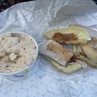 Potato salad, Turkey sandwich