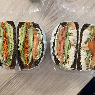 Avocado and chicken choice sandwiches
