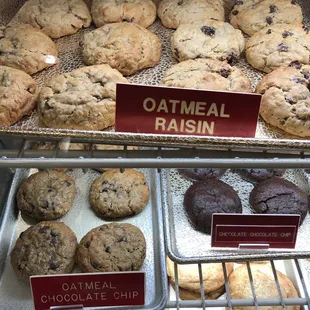 oatmeal raisin and chocolate chip cookies