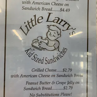 Menu as of 4/29/2022
