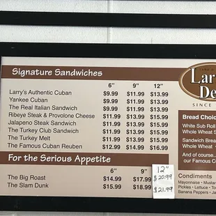 menu