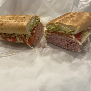 Larry&apos;s authentic Cuban sandwich with garlic butter.