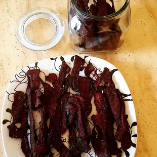 Smoked beef jerky. Made from grassfed london broil. #larrysidgreat