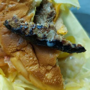 Burned hamburger  annd prices are now ridiculously high. Cheeseburger combo almost $15 dollars.