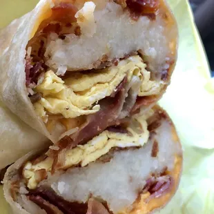 Bacon breakfast burrito